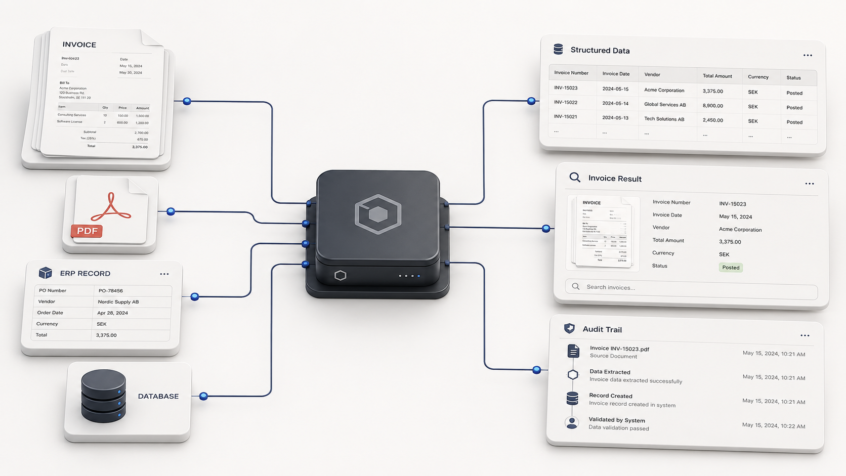 Aigonix transforms unstructured operational data into structured, traceable records